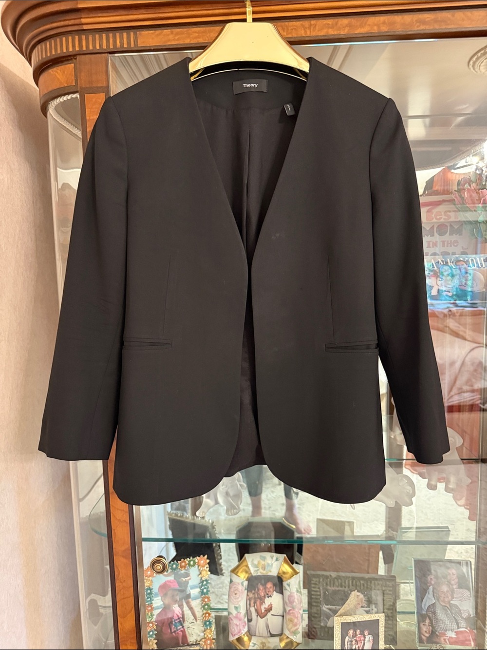 Theory Black Women's Open-Front Blazer